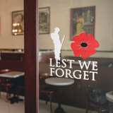 LEST WE FORGET REMEMBRANCE VINYL WINDOW CLING DECAL