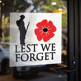 LEST WE FORGET REMEMBRANCE VINYL WINDOW CLING DECAL
