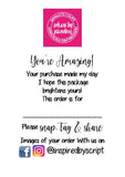 PERSONALISED SNAP, TAG & SHARE CARDS- 8.5cm x 5.5cm