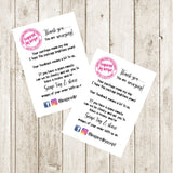 PERSONALISED SNAP, TAG & SHARE CARDS- 8.5cm x 5.5cm