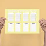 ALUMINIUM DRY WIPE CHART - TURNING TO-DOS INTO TA-DAS