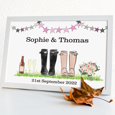 PERSONALISED WEDDING WELLY PRINT