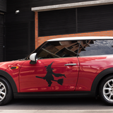 WITCH ON A BROOMSTICK DECAL FOR WINDOW CAR LAPTOP MIRROR DRINKS BOTTLE