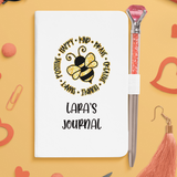 A5 Leather Effect Notebook Journal Bee Circle