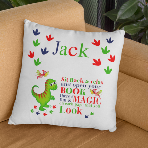 PERSONALISED DINOSAUR POCKET CUSHION COVER