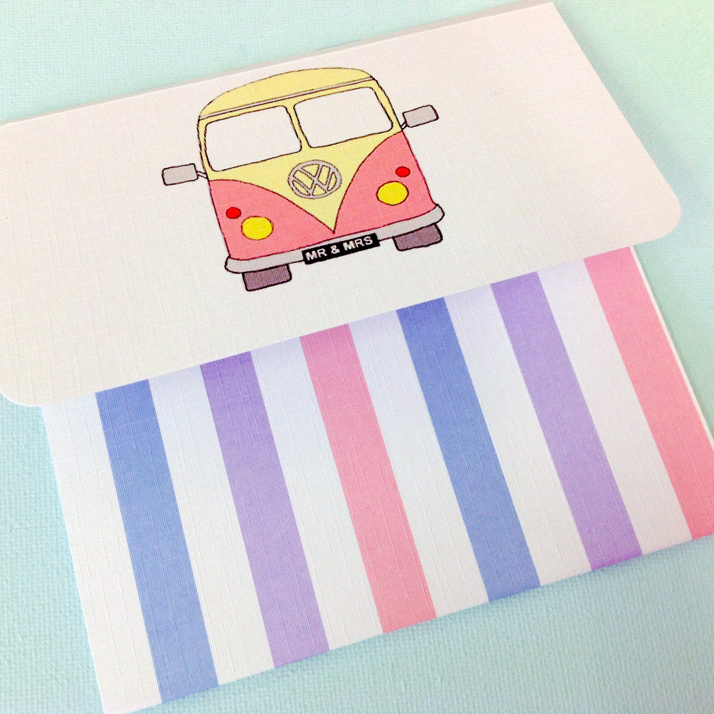 Showcasing our All-in-One Pink VW Campervan invitation