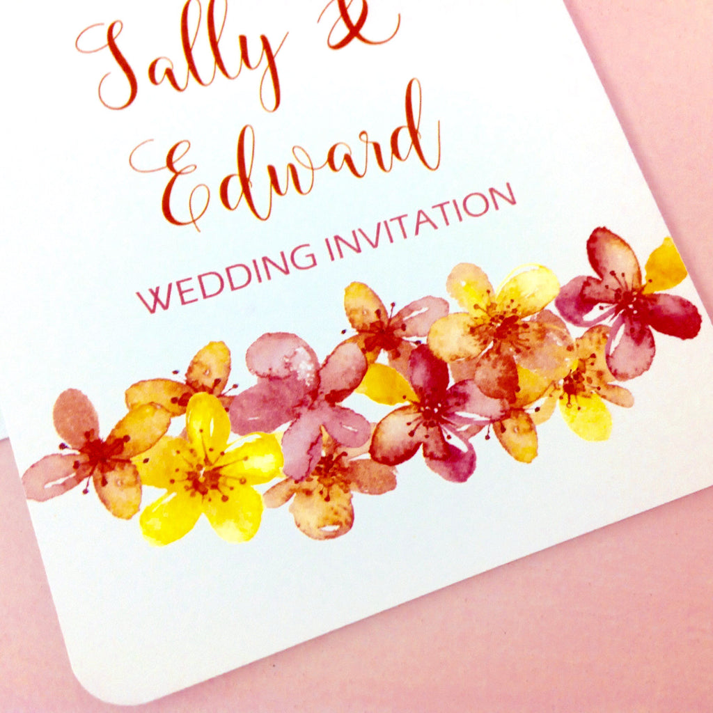 Showcasing our Orange Blossom Design Wedding Invitation,