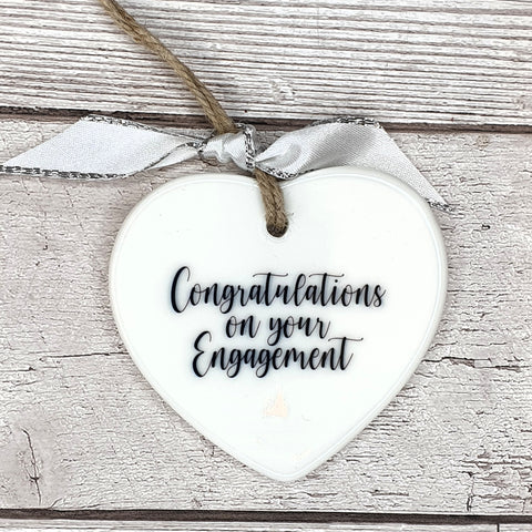 CERAMIC HANGING HEART - CONGRATULATIONS ON YOUR ENGAGEMENT
