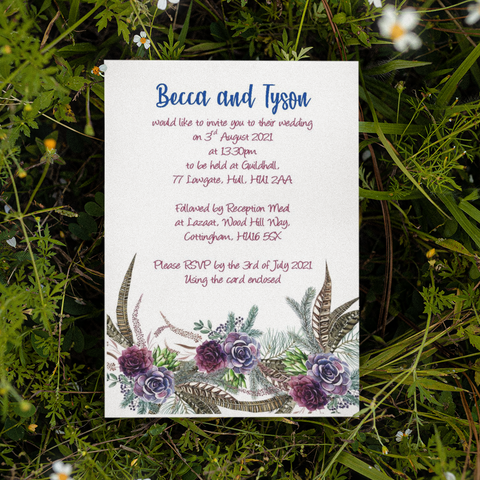 COUNTRY FLORAL WEDDING INVITATION & STATIONERY BUNDLE