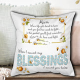 COUNT YOUR BLESSINGS APPRECIATION POCKET CUSHION WITH FILLING