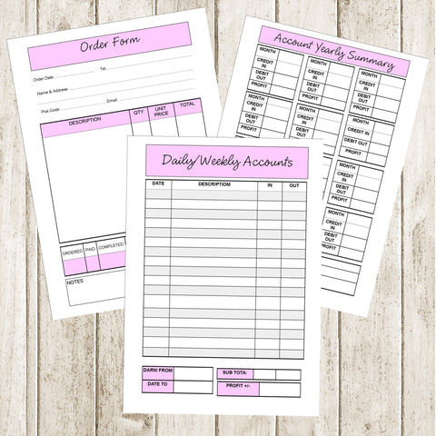 ACCOUNTS & ORDER BUNDLE - A4 SPIRAL BOUND WITH 60 PAGES EACH!