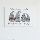 PERSONALISED GREY GNOME FAMILY PRINT