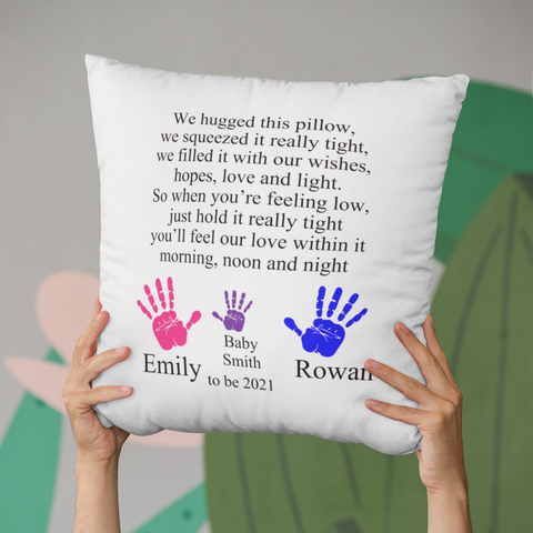 PERSONALISED CUSHION COVER - HUGS & HANDS