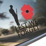 LEST WE FORGET REMEMBRANCE VINYL WINDOW CLING DECAL
