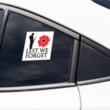 LEST WE FORGET REMEMBRANCE VINYL WINDOW CLING DECAL