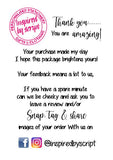 PERSONALISED SNAP, TAG & SHARE CARDS- 8.5cm x 5.5cm