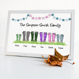 PERSONALISED WELLY FAMILY PRINT