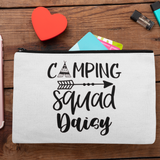 CAMPING SQUAD PERSONALISED MAKE-UP BAG / PENCIL CASE / KEEPER OF SMALL THINGS