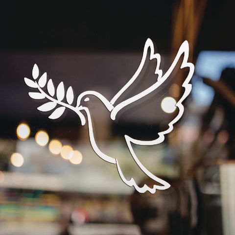 PEACE DOVE VINYL DECAL FOR WINDOW CAR LAPTOP MIRROR DRINKS BOTTLE