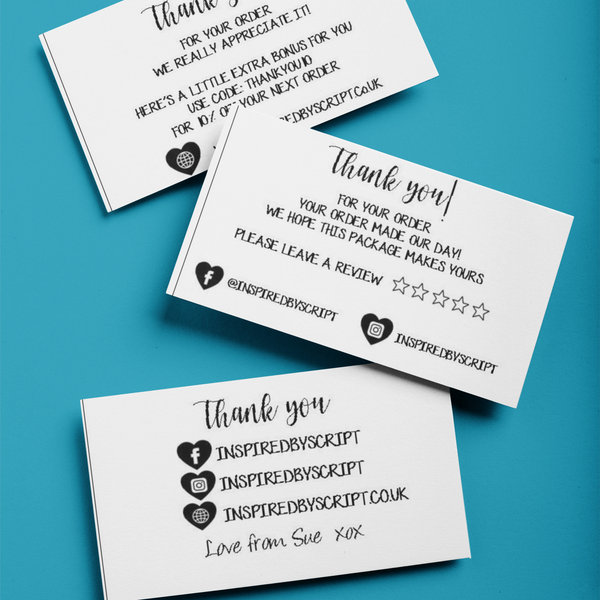 SPECIAL OFFER CARDS FOR BUSINESS - 8.5cm x 5.5cm – Inspired by Script