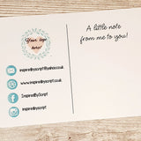 SS - A6 PERSONAL BUSINESS LOGO THANK YOU NOTE POSTCARDS