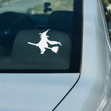 WITCH ON A BROOMSTICK DECAL FOR WINDOW CAR LAPTOP MIRROR DRINKS BOTTLE